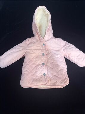 Toddler Quilted Hooded Jacket in Light Pink
